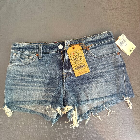 ✨ New Lucky Brand Denim Cut-Off Shorts - Size 2/26 ✨ - Picture 1 of 9